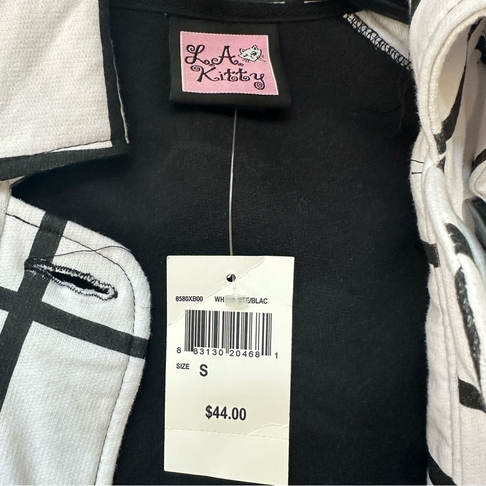 NWT LA Kitty Black and White Checkered Women's Jacket Size Small - Picture 7 of 7